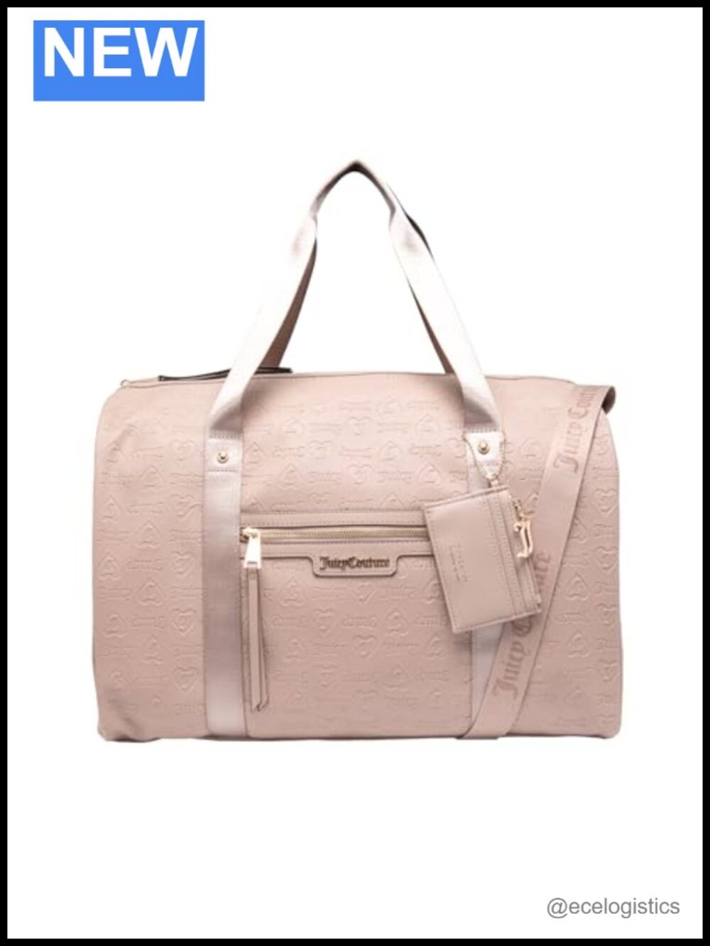 Vinyl Weekender Bag with Adjustable Shoulder Strap and Top Handle